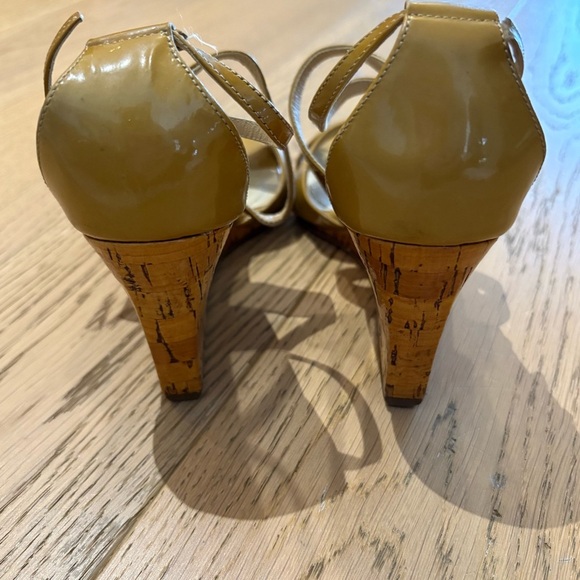 Dior Cork Wedge Patent Strappy Sandals - Picture 8 of 11